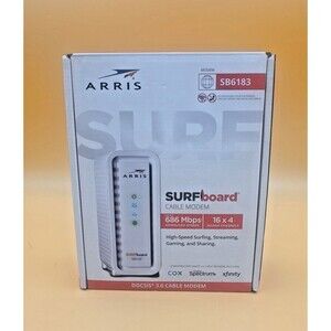 ARRIS SB6183 SURFboard DOCSIS 3.0 Cable Modem, 686Mbps, IPv4 & IPv6 Support, WHT